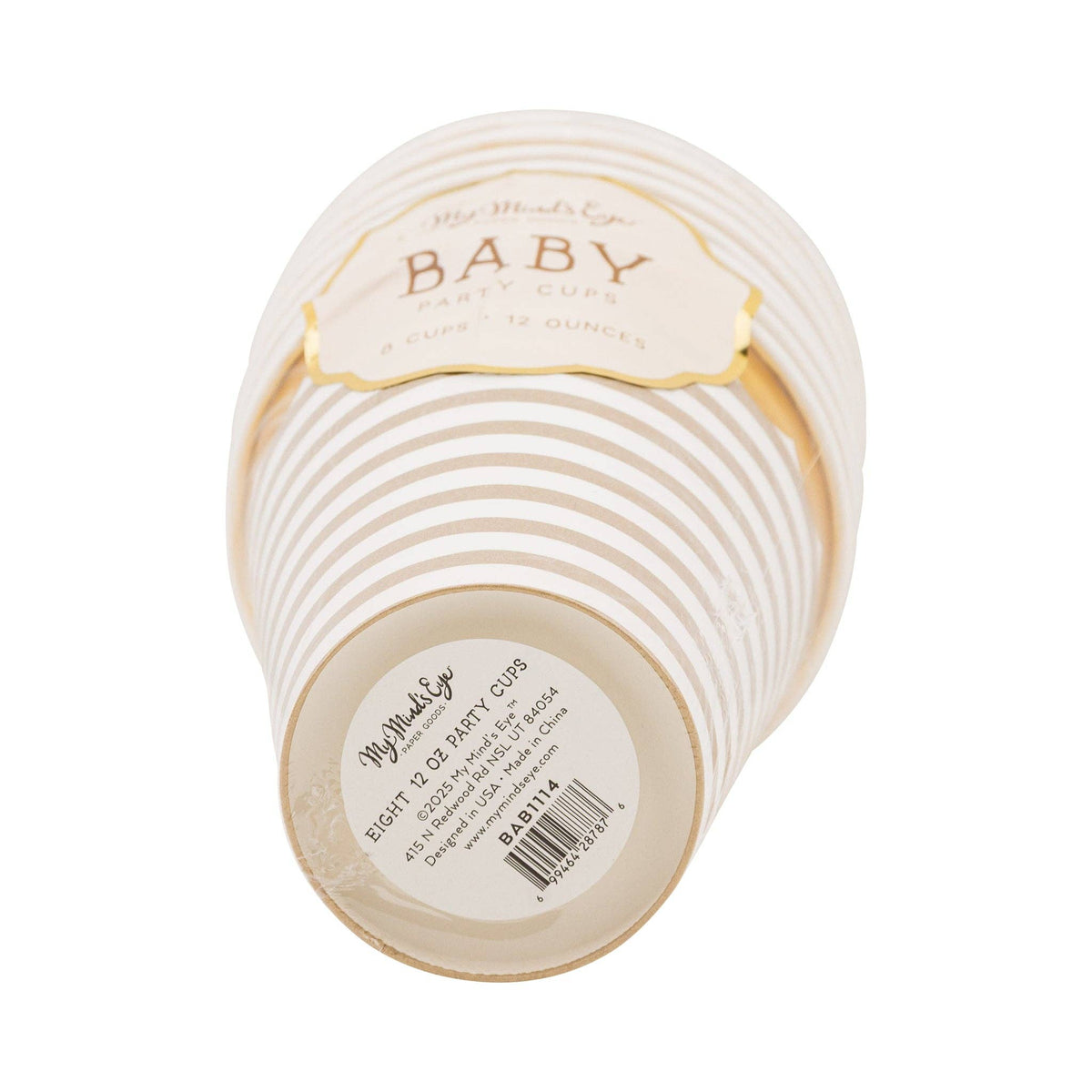 BAB1114 - Tan Striped Cup