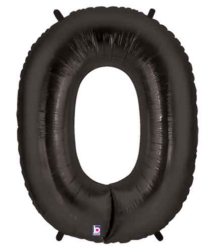 Black Number 0 Foil Balloon