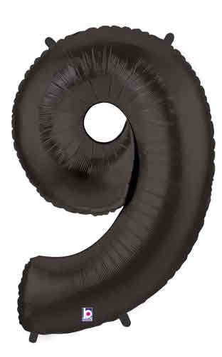 Black Number 9 Foil Balloon