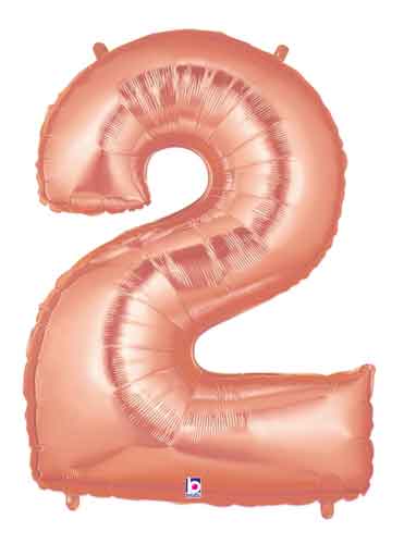 Rose Gold Number 2 Foil Balloon