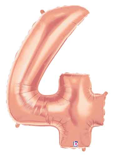 Rose Gold Number 4 Foil Balloon