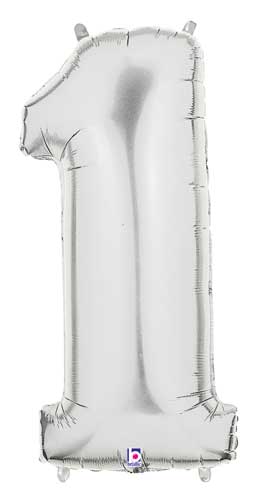 Silver Number 1 Foil Balloon