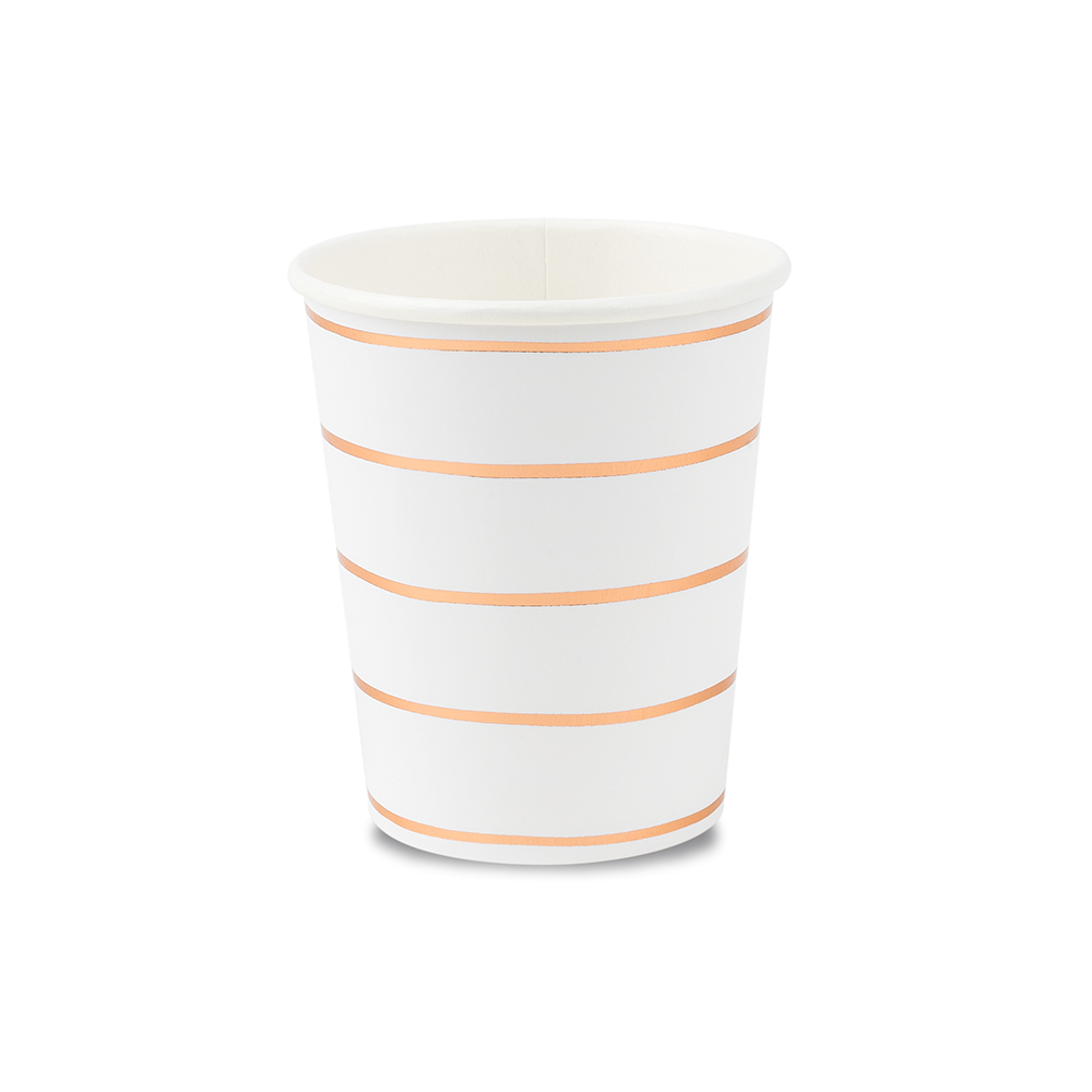 Frenchie Metallic Striped 9 oz Cups - 8 Pk.: Silver
