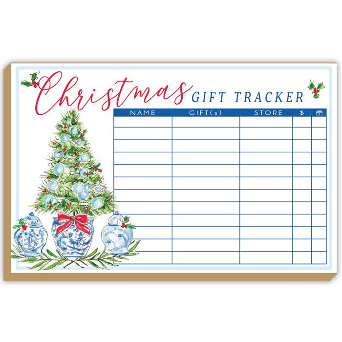 Gift Tracker Tree with Ginger Jars Luxe Large Notepad