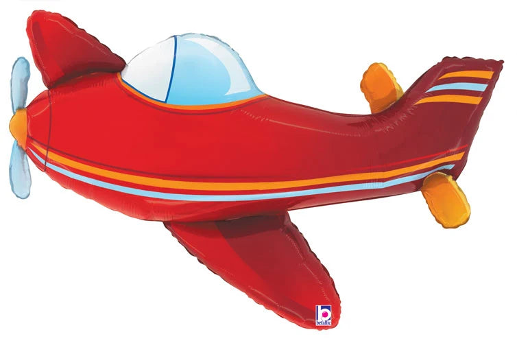 Red Airplane Foil Balloon – 37"