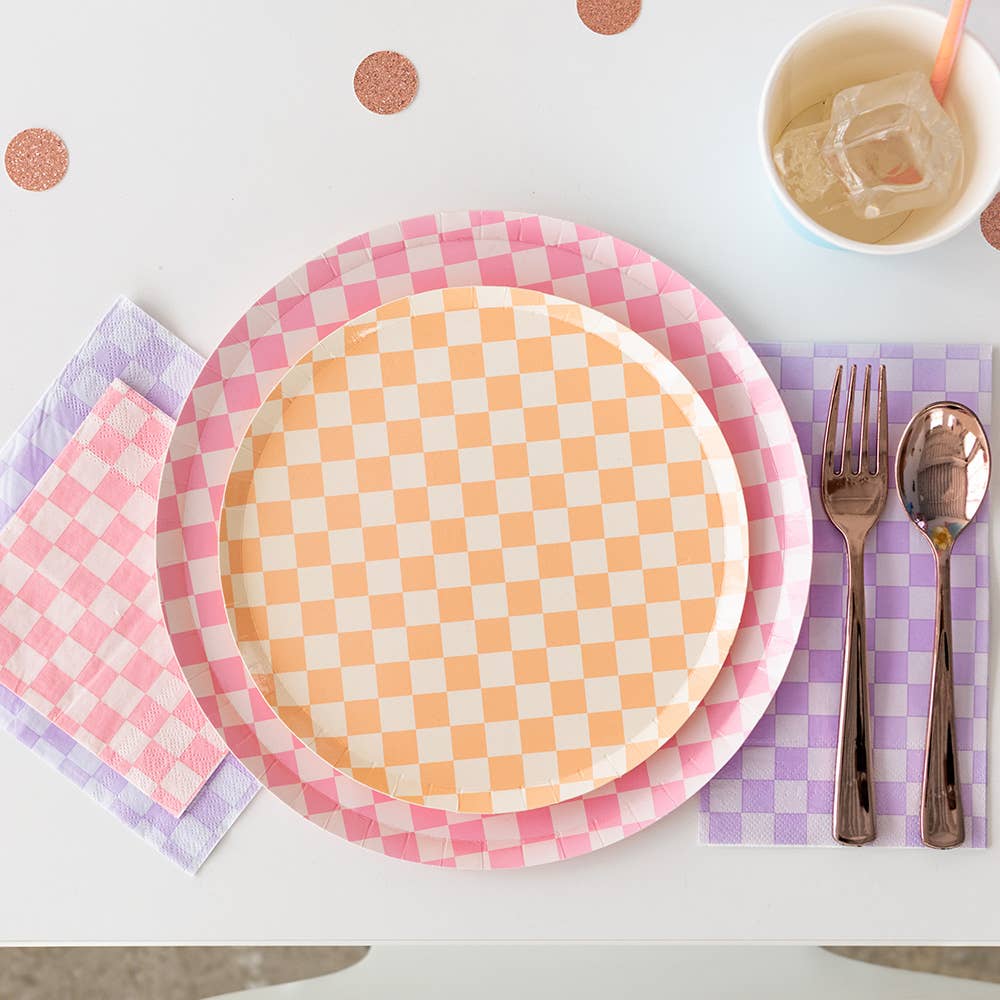 Check It! Dinner Plates - 8 Pk. - 11 Color Options: Purple Posse