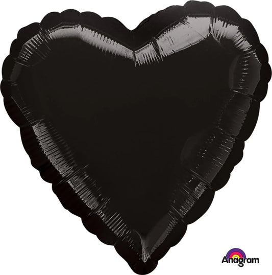 17 inch HEART - BLACK - FLAT