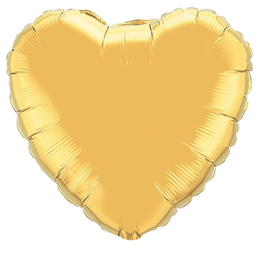 17 inch HEART - METALLIC GOLD - FLAT