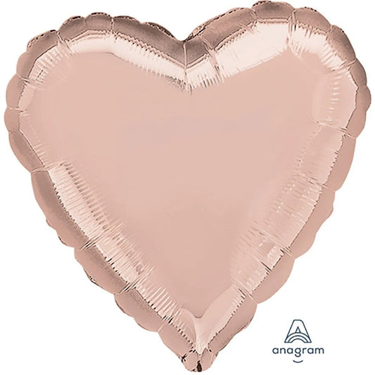 17 inch HEART - ROSE GOLD - FLAT