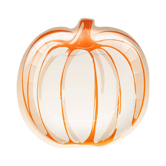 FAL1240 - Falloween Pumpkin Shaped Paper Plate