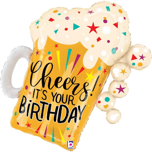27 inch HAPPY BIRTHDAY FUN CONFETTI BEER - Packaged