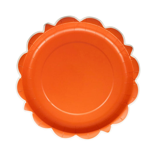 FAL1242 - Falloween Rust Scalloped Round 10" Paper Plate
