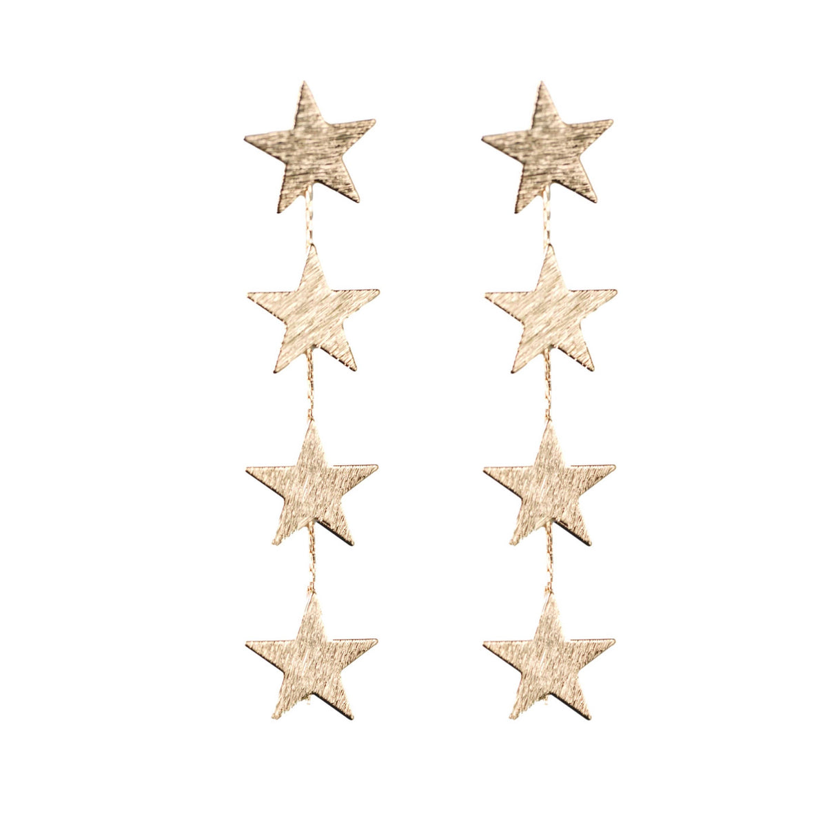 Gold Star Duster Drop Statement Earrings