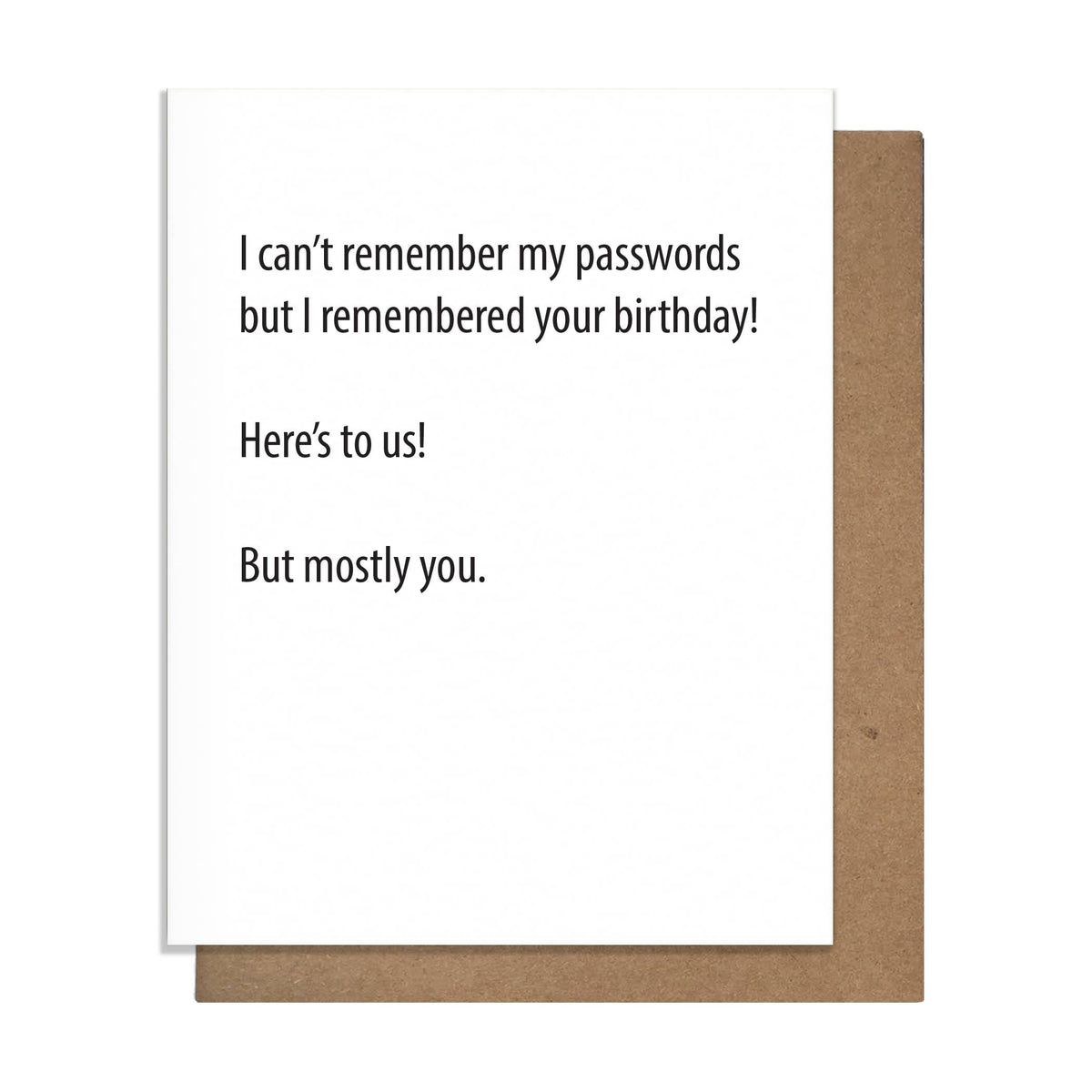 Passwords - Funny Birthday Card