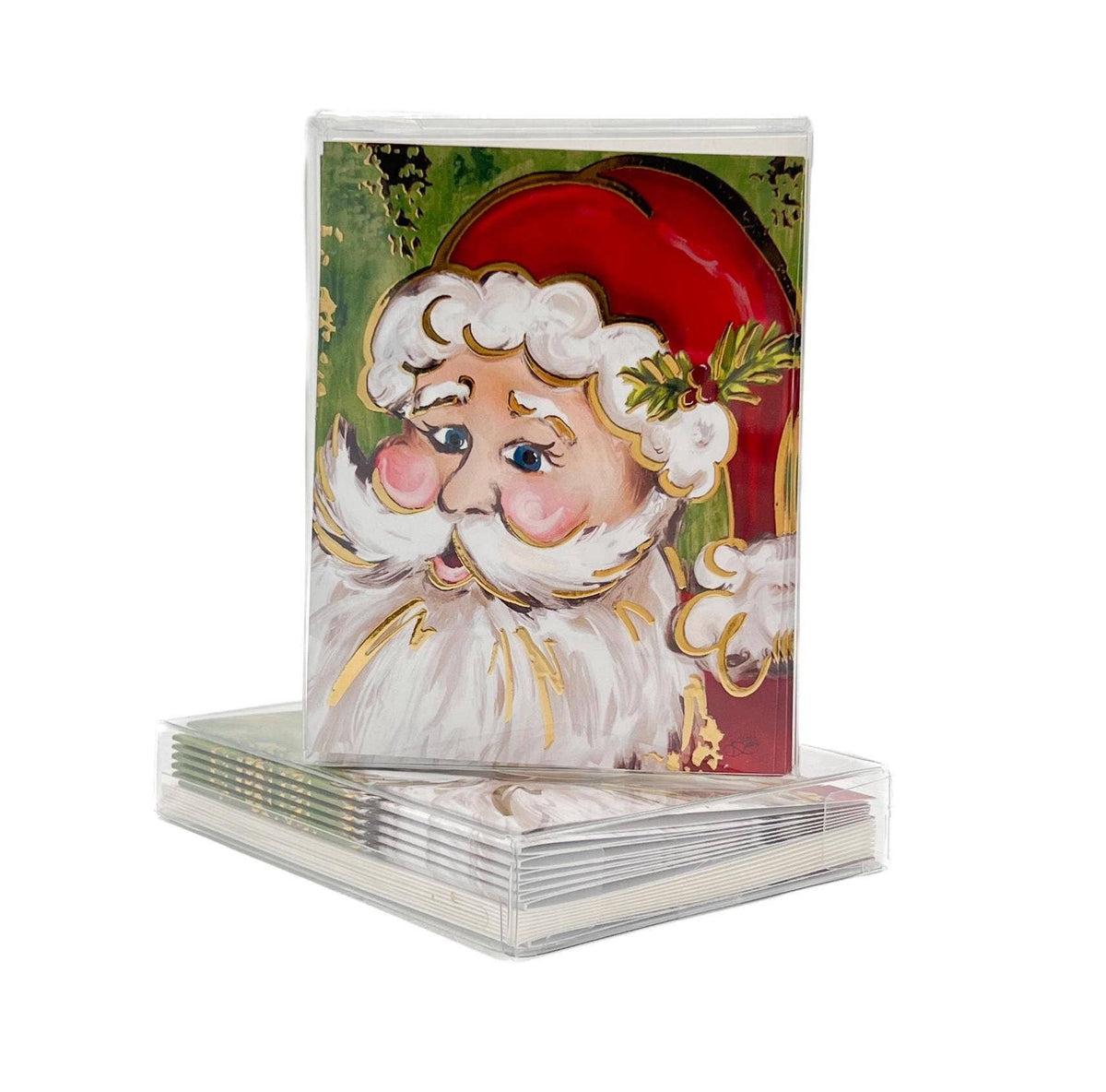 Classic Golden Santa Folded Notes