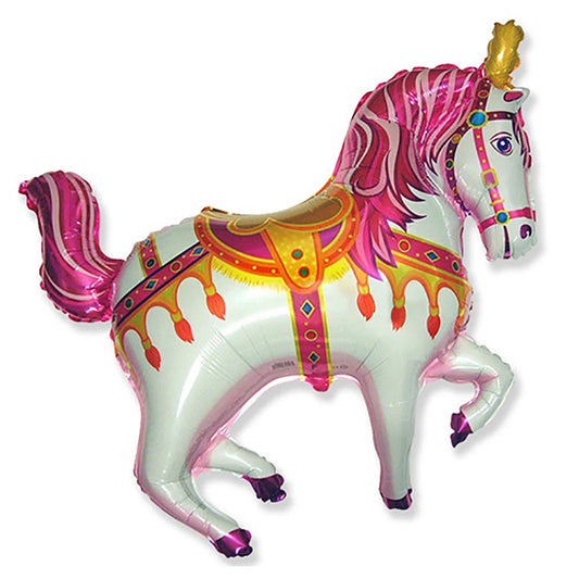 39 inch HORSE FAIR - FUCHSIA - FLAT