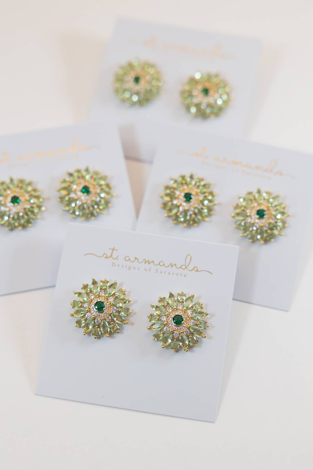 Dahlia Bloom Crystal Statement Studs