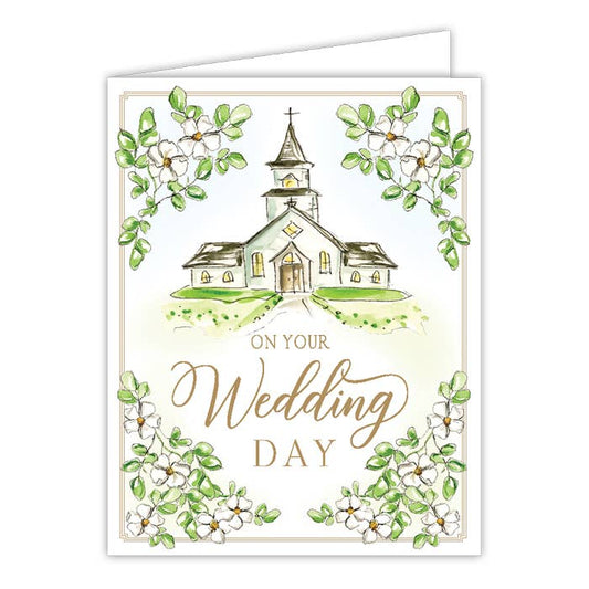 Handpainted On Your Wedding Day Chapel Greeting Card