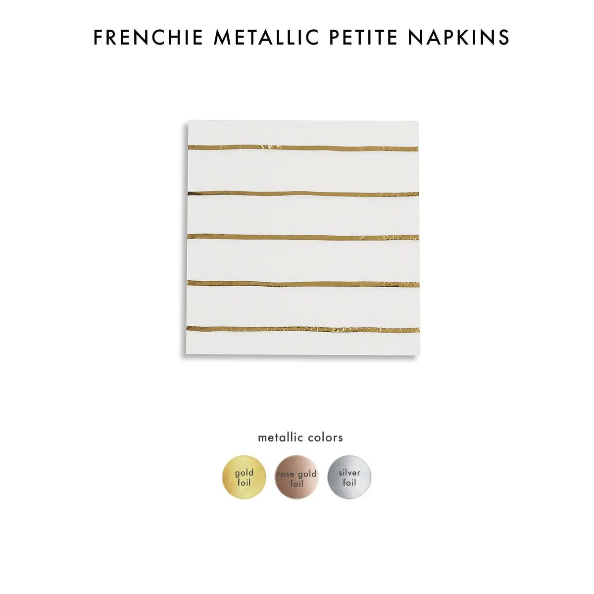 Frenchie Metallic Striped Large Napkins - 16 Pk.: Silver