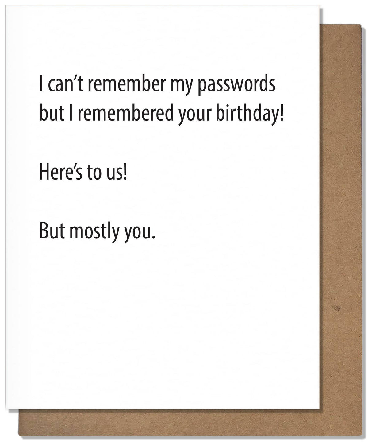 Passwords - Funny Birthday Card