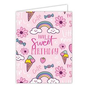 Have A Sweet Birthday Rainbow Sweets Flower Greeting Card