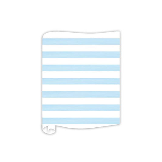 Hand painted Sky Blue Cabana Stripe Table Runner