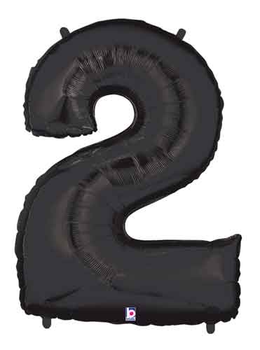 Black Number 2 Foil Balloon