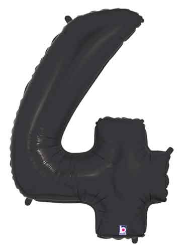 Black Number 4 Foil Balloon
