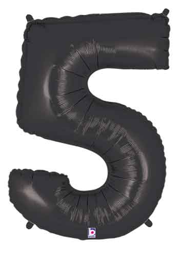 Black Number 5 Foil Balloon