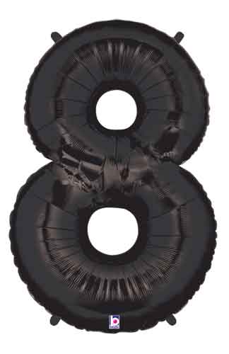 Black Number 8 Foil Balloon