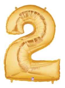 Gold Number 2 Foil Balloon