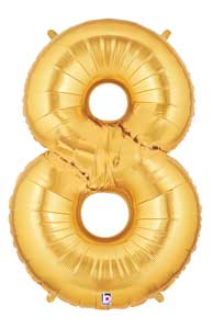 Gold Number 8 Foil Balloon