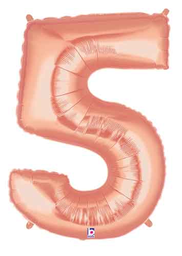 Rose Gold Number 5 Foil Balloon