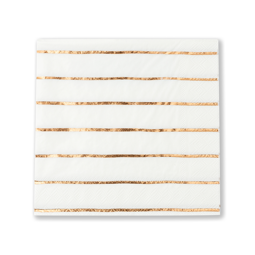 Frenchie Metallic Striped Petite Napkins - 16 Pk.: Gold