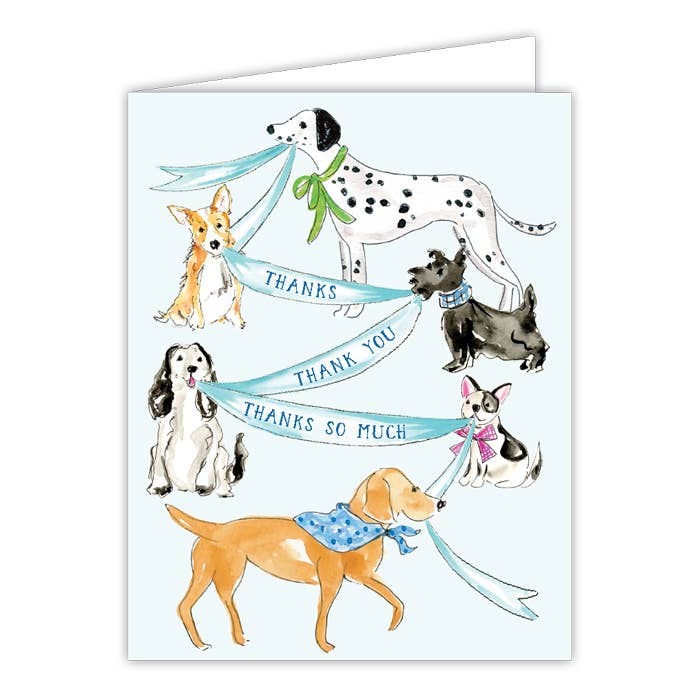 Handpainted Grateful Tail Waggers Greeting Card