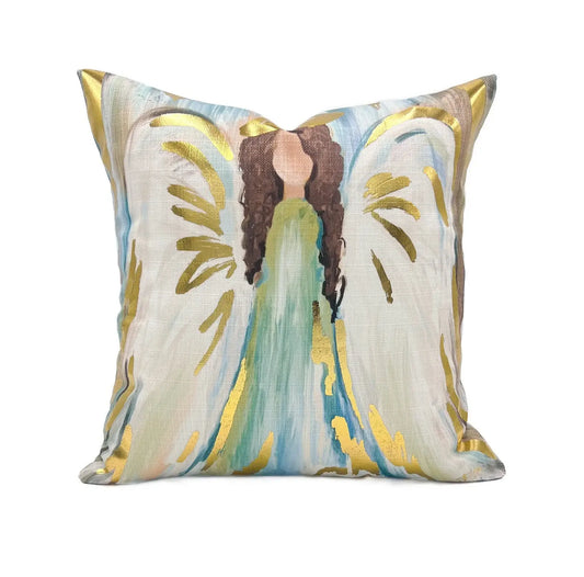 Gold Foil Angel of Peace Pillow : Polyester