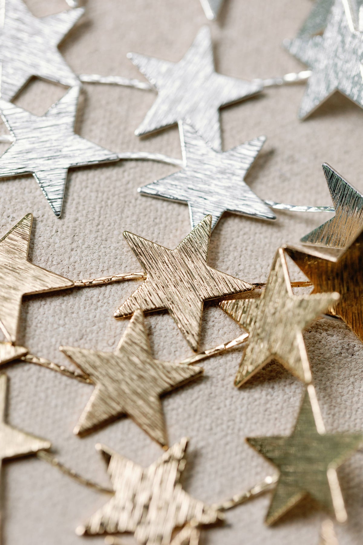 Gold Star Duster Drop Statement Earrings