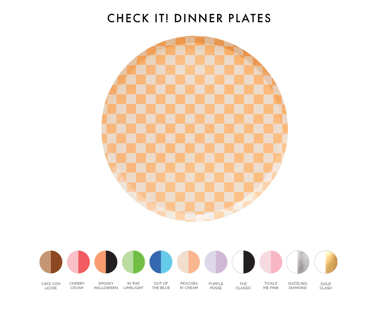 Check It! Dinner Plates - 8 Pk. - 11 Color Options: Purple Posse