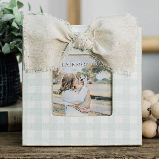 Sage Check Picture Frame, Home Decor, 4x4 Photo Frame - SSP1785