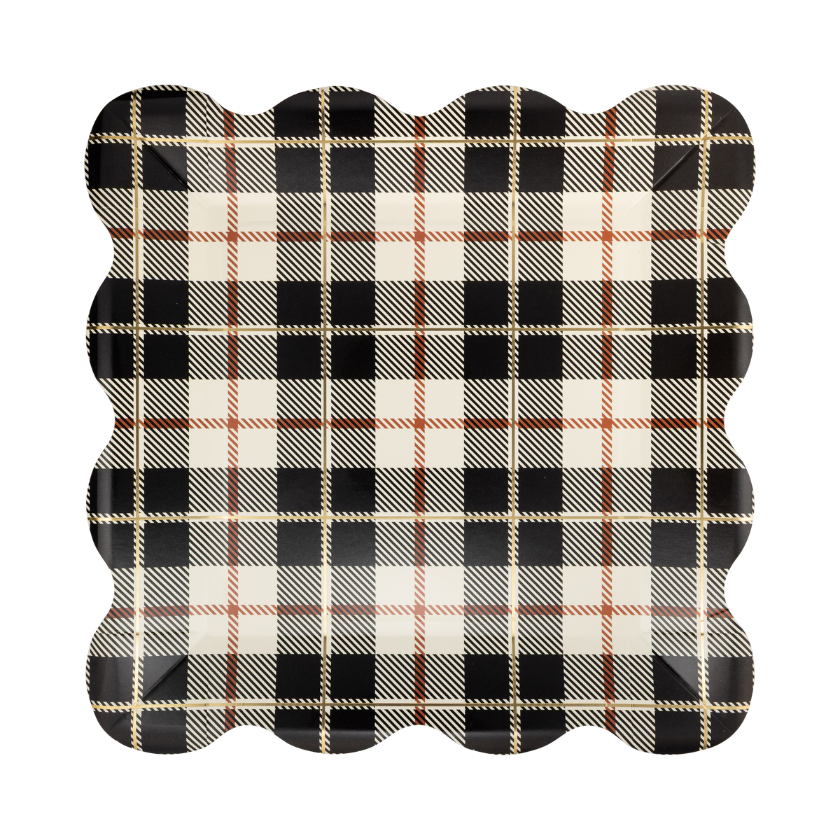 FAL1343 - Black Fall Plaid 10" Plate