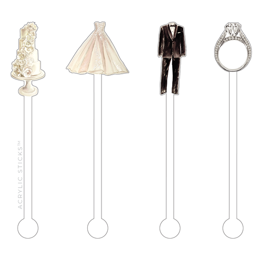 I DO WEDDING ACRYLIC STIR STICKS COMBO