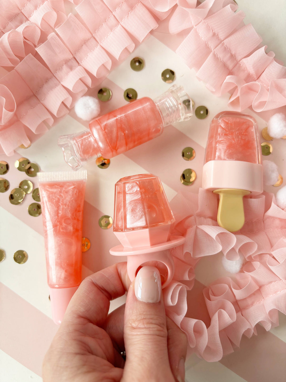 Blushed Pink Ring Pop Lip Gloss