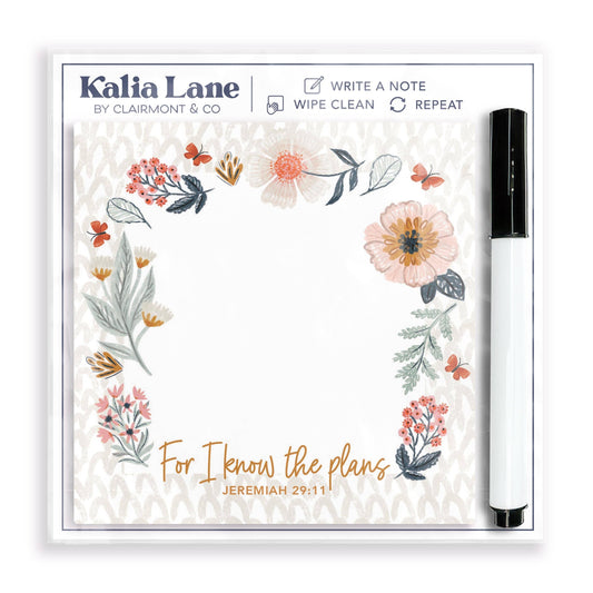 4x4 Clear Reminder Kalia Lane-Pretty Things Floral Faith For I Know The Plans