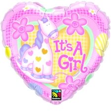 It's a Girl Pony Foil Balloon