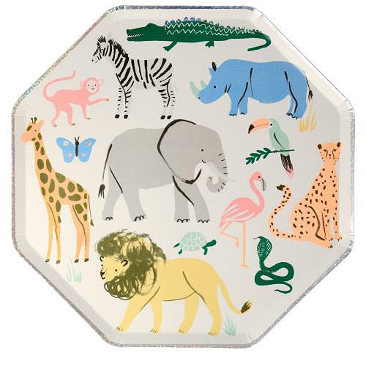 Safari Animals Dinner Plates (x 8)