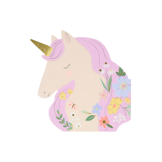 Meadow Unicorns Shaped Napkins (x 16)