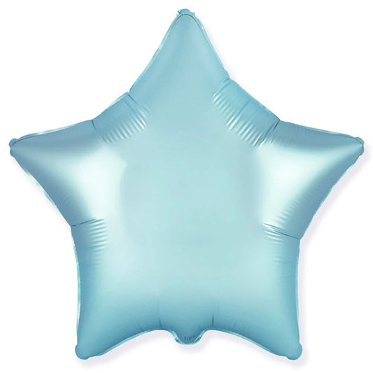 18 inch STAR - SATIN PASTEL BLUE - FLAT