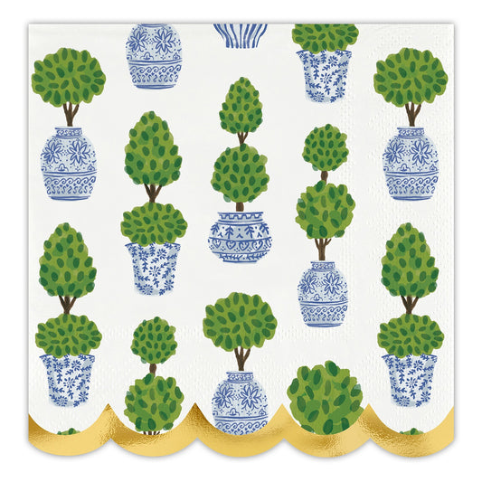 Scalloped Napkins-Topiaries