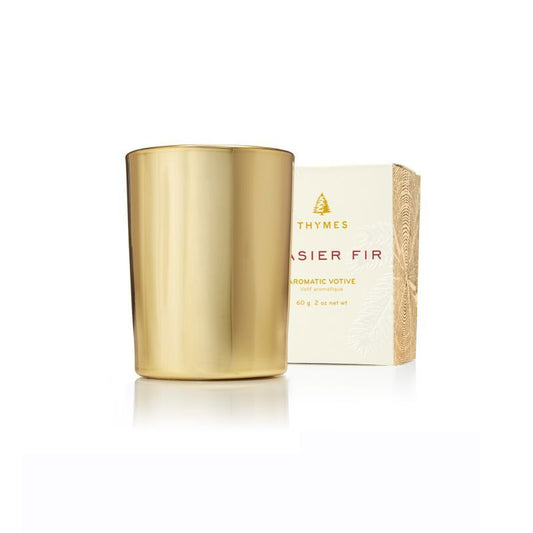 Frasier Fir Gilded Votive Candle  Gold